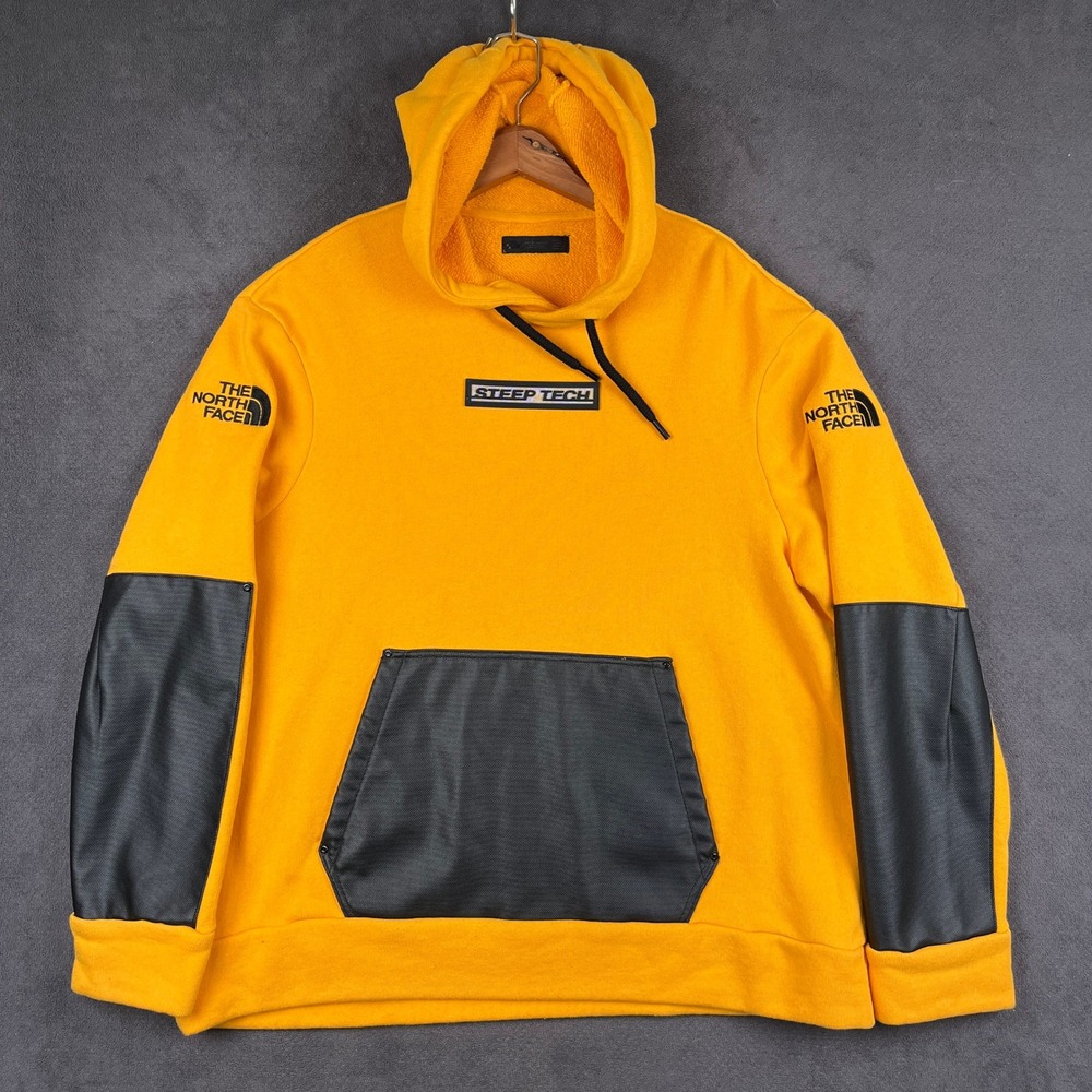 The North Face Steep Tech Hoodie Mens Medium Yellow Black Pullover NF0A4R5G